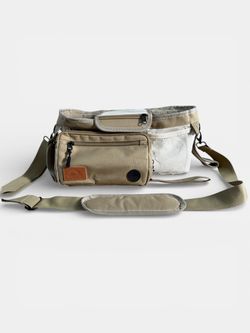 Universal Stroller Organizer with Insulated Cup Holders & Shoulder Strap – Tan