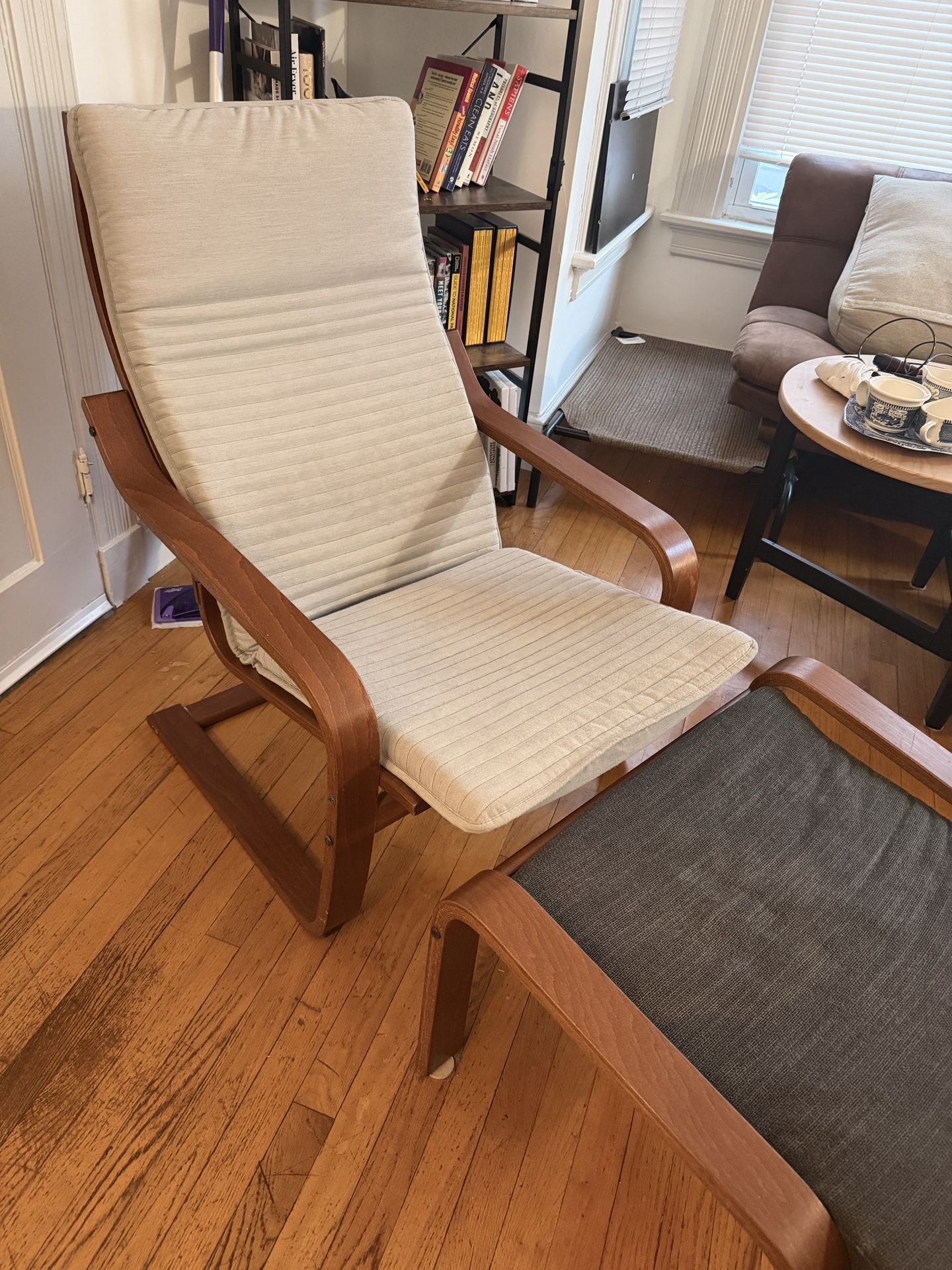 IKEA Poäng Armchair & Ottoman Set - Bentwood Lounge / Reading Chair