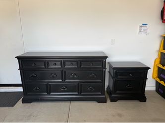 Wooden dresser with matching nightstand