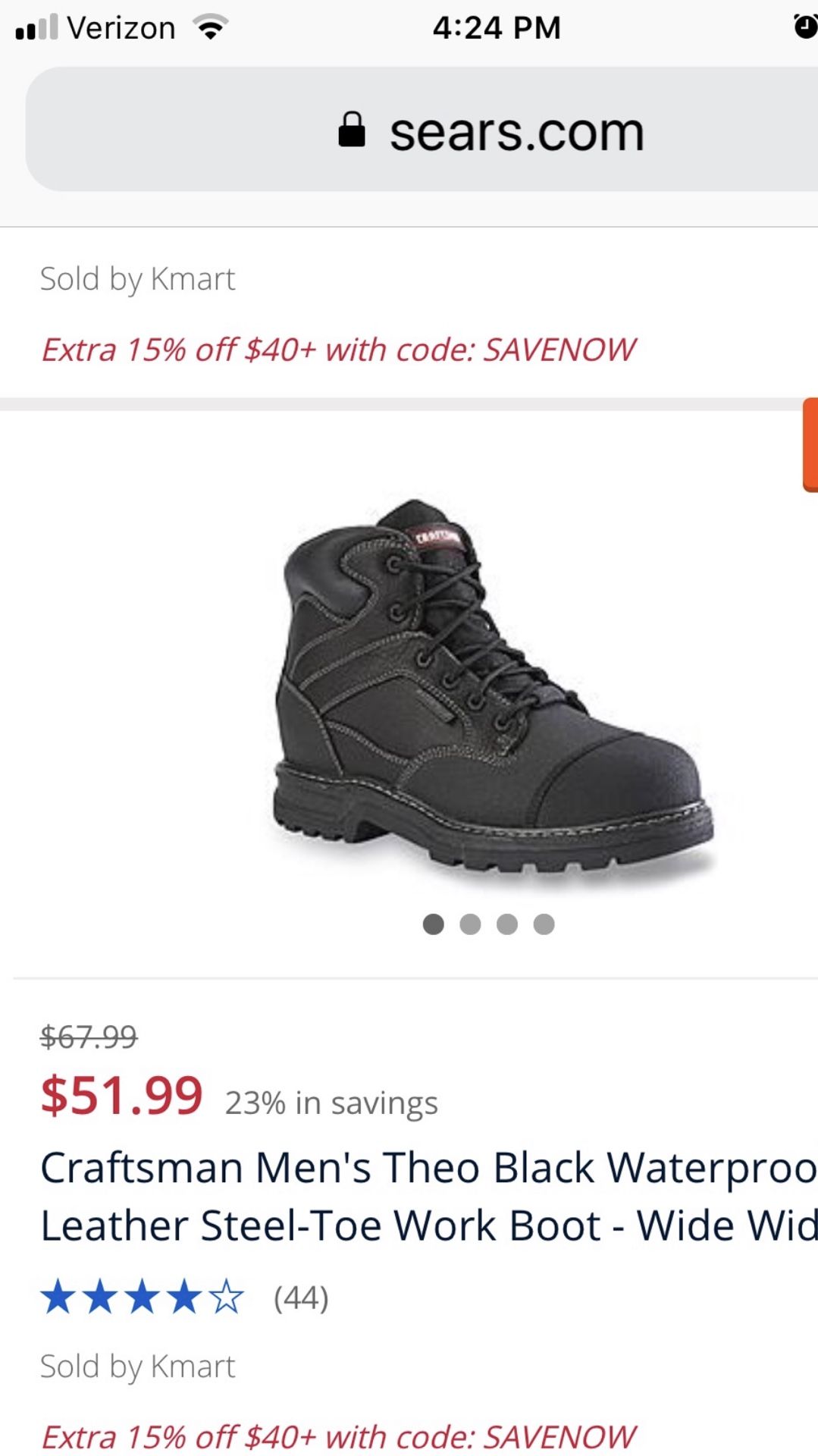 Craftsman men s Theo black waterproof steel toe work boot Size 8w for Sale in Glenshaw PA OfferUp