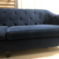 Navy Blue Velvet Couch