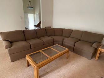 Thomasville Modular L Sectional 12O” x 96”& coffee table