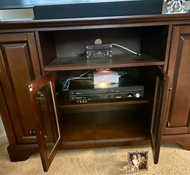 Crosley Cherry Wood Corner  TV Cabinet