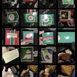 Several Collector Christmas Ornaments And Figurrings