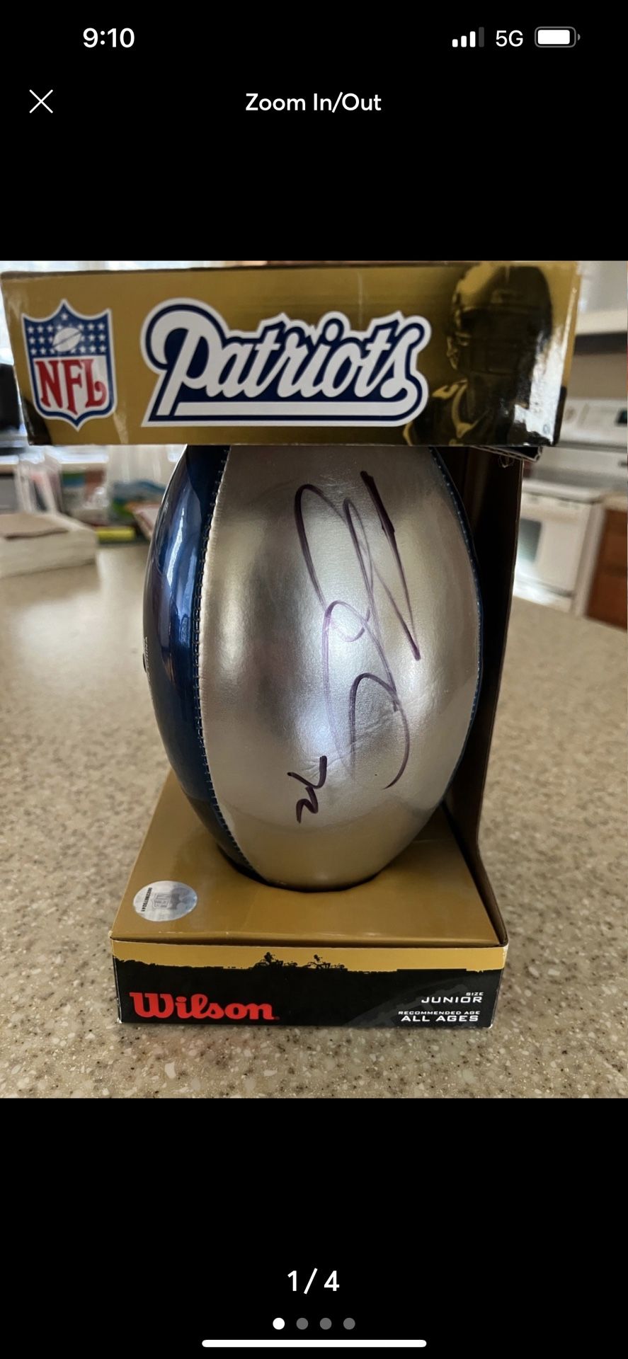 Autographed Vince Wilfork NFL Football