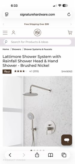 Signature Hardware Lattimore Complete Shower System – Brushed Nickel