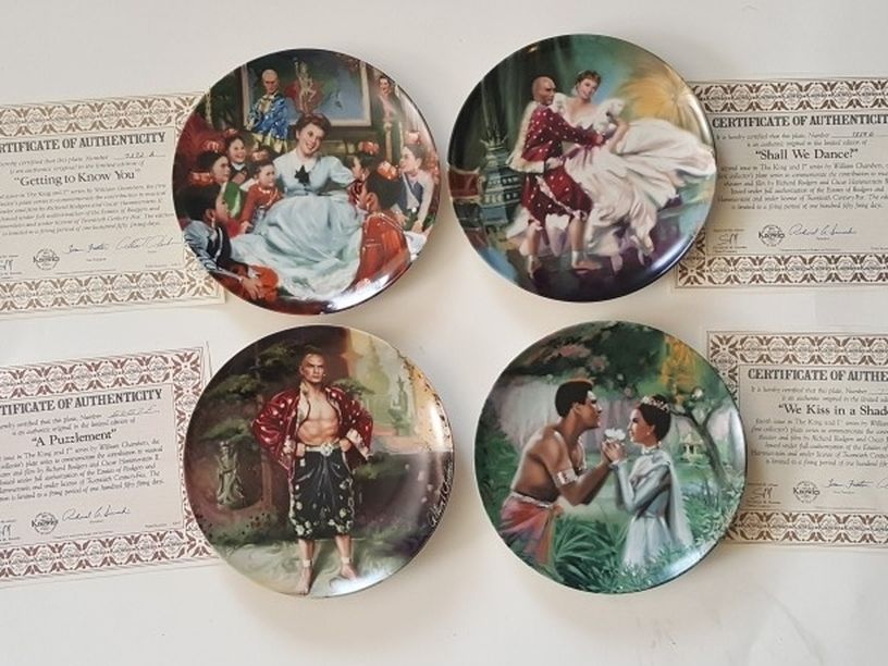 Knowles "The King and I" Complete Set Of 4 Collector Plates, Boxes 1985