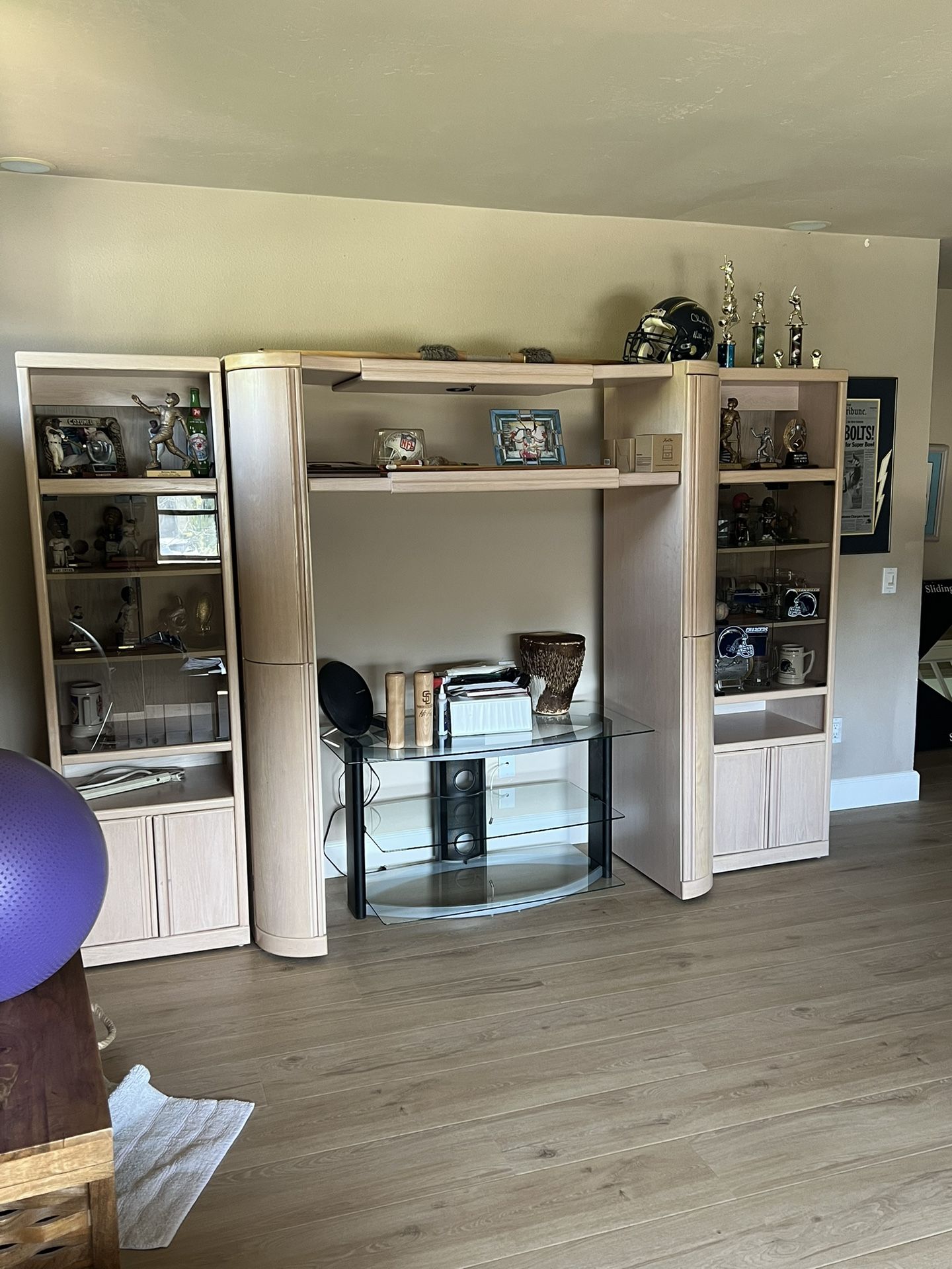 Large 3 Piece White Washed Oak Cabinet