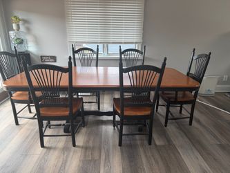 Two-Tone Dining Table with 6 Chairs
