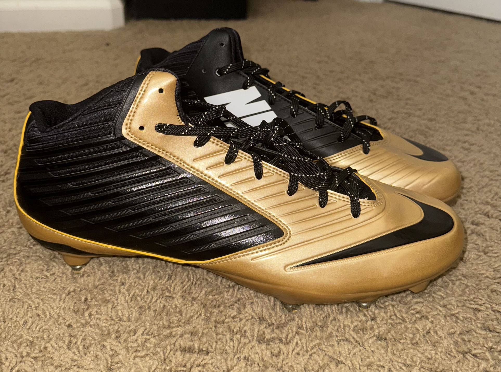 Nike Vapor Speed TD PF Football Cleats Black Gold Size 14 READ
