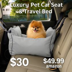 Luxury Pet Car Seat & Travel Bed – Portable, Plush & Waterproof! 🐾