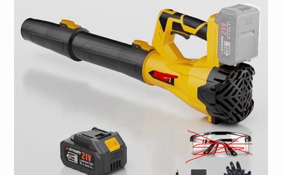 Cordless Leaf Blower with Battery and Charger, 540 CFM/170 MPH Electric Blower Cordless, 1 X 4.5Ah Lightweight Battery Operated Leaf Blower for Patio