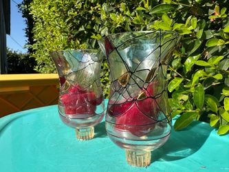 Vintage PartyLite Calypso Mosaic Glass Votive