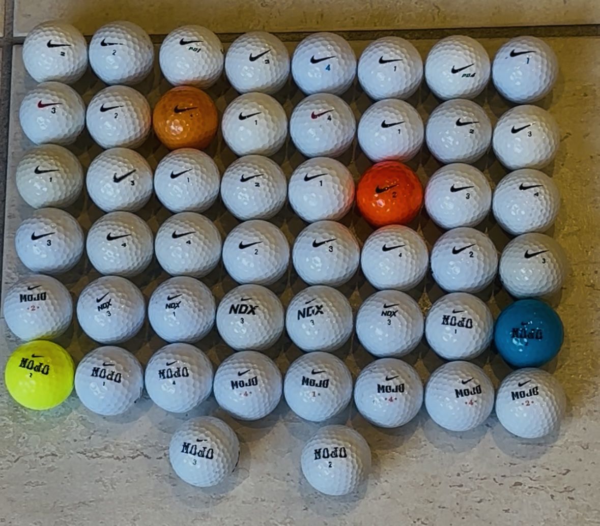Nike β 50 Used Golf Balls β Includes MOJO, NDX & More β Great for Practice or Play
