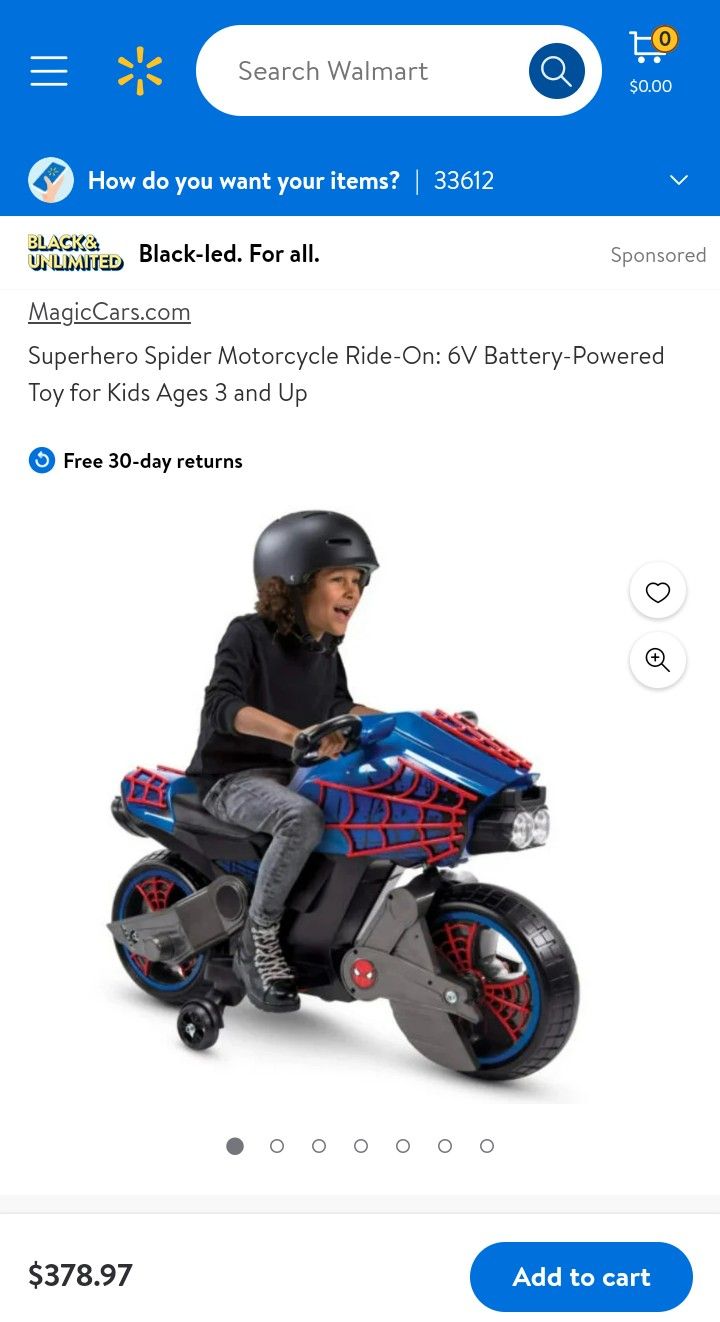Spiderman Power Wheels Motorcycle