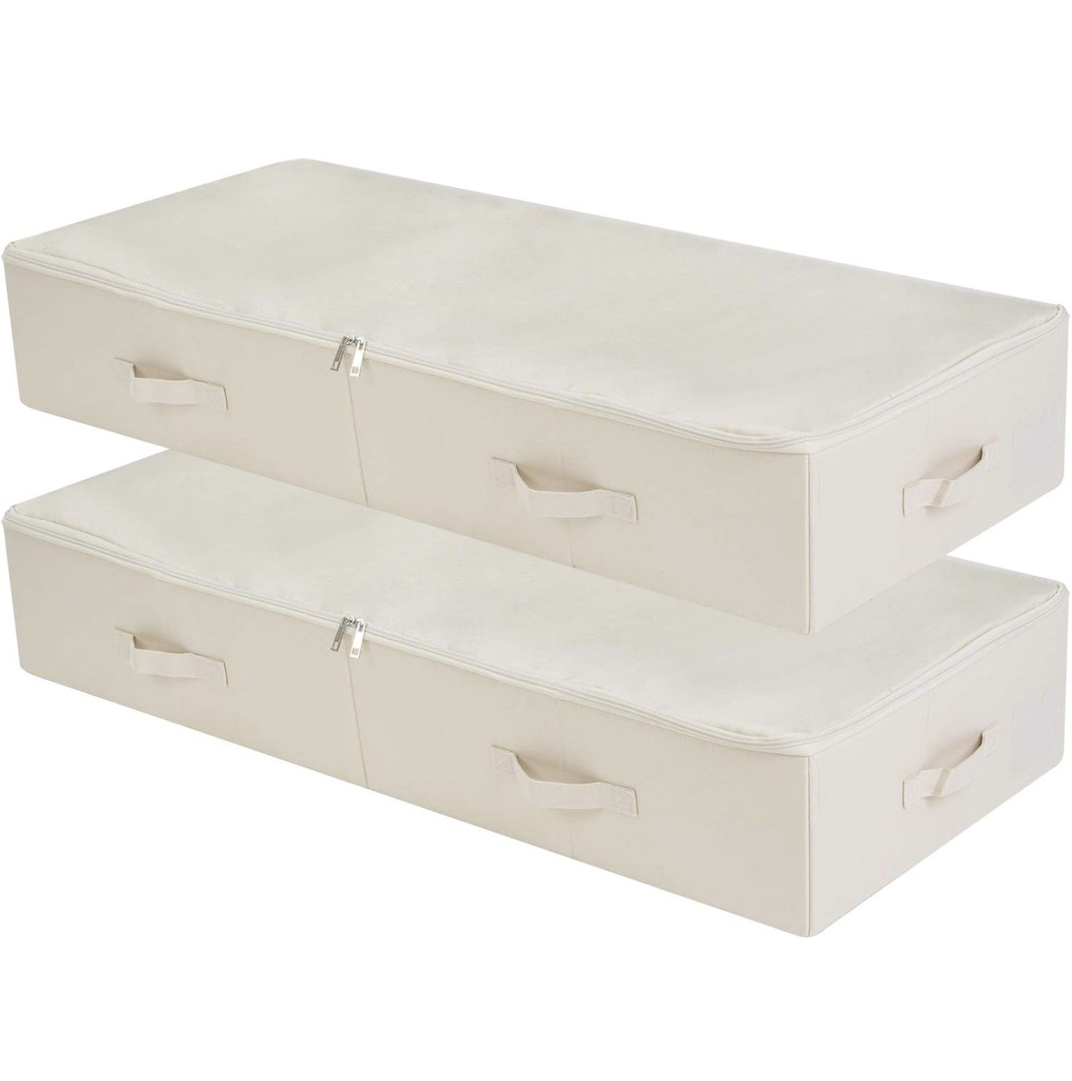 2 Beige/Cream Under Bed Storage Containers