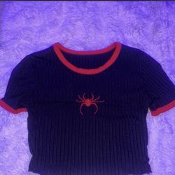 Spider black crop top