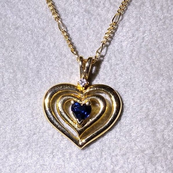 New In Box Gorgeous Genuine Diamond π Blue π Sapphire Shane Company 14k Necklace!
