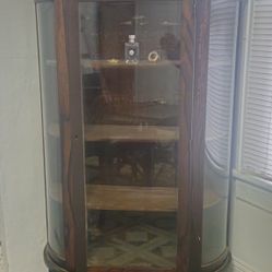 Antique 200 Yr Old Bow Cabinet. 