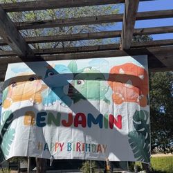 8x6ft baby dino banner