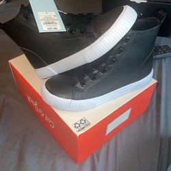 BRAND NEW GIRLS BLACK HI TOP “converse Like” Tennis Shoes Size 1youth