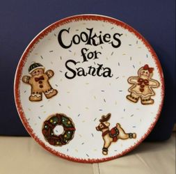 COOKIES FOR SANTA 10" Porcelain Plate.