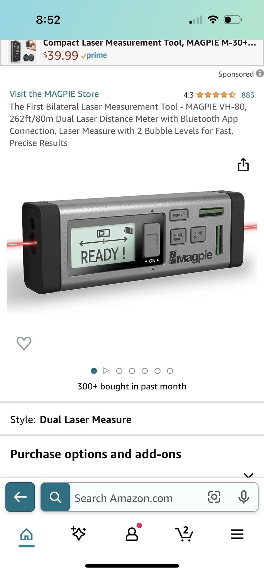Magpie measuring store tool
