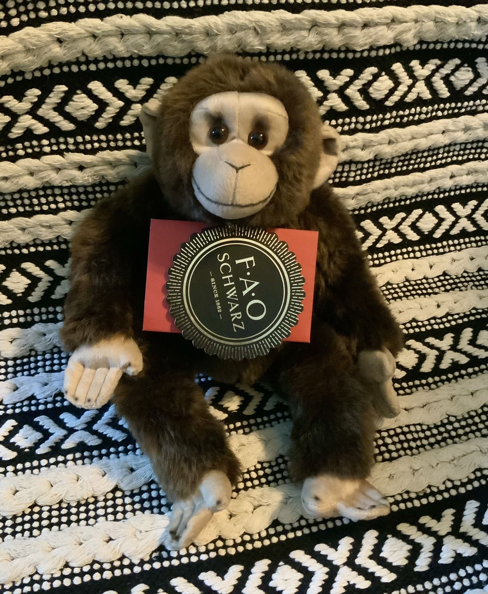 FAO Schwarz 10” Monkey Plush Stuffed Animal Toy Primate