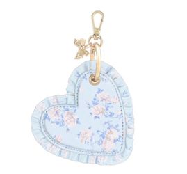 LoveShackFancy - Case Mate Everblooming Rosettes Ruffled Heart AirTag Charm Blue