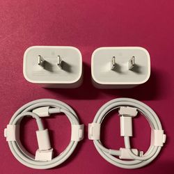 2 Brand New 20w Original Apple IPhone C-Type Fast Chargers