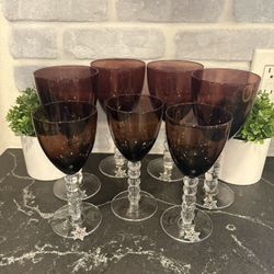 Artland Handblown Wine Glasses Set w/ snowflake accessories Simi Valley