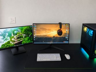 Complete Dual-Monitor Gaming PC Setup for Sale