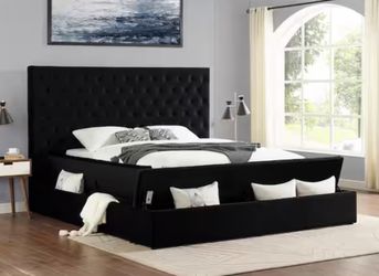 Black Bed Frame With Storage Brand New- Mattress Not Included 