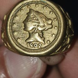 1902 Lady Liberty 18K  Gold Ring