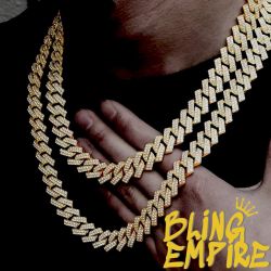 🔥 Gold Iced Out Cuban Link Chain – High-Quality Bling 🔥