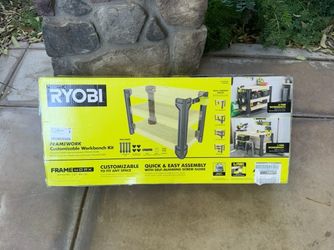 RYOBI FRAMEWORK Customizable Workbench Kit – Garage Wood Work Table New