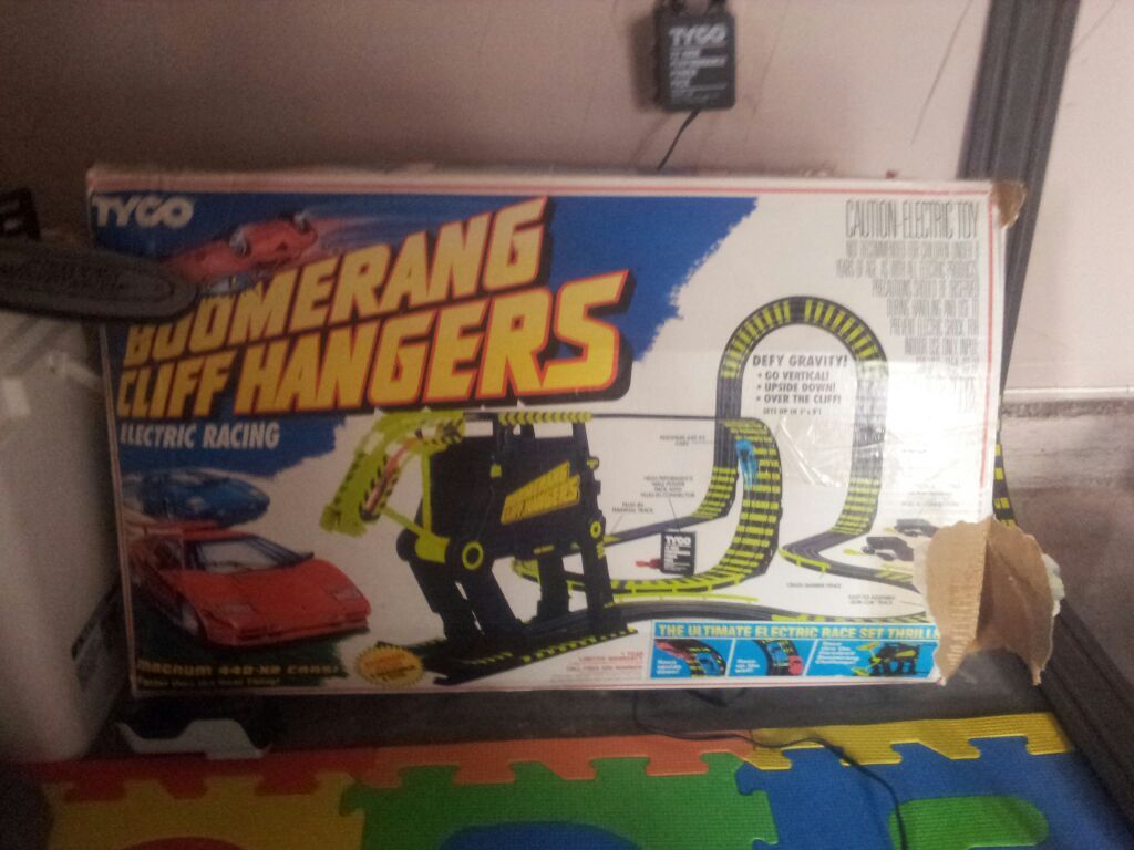 Tyco Boomerang + Cliffhanger tracks and cars