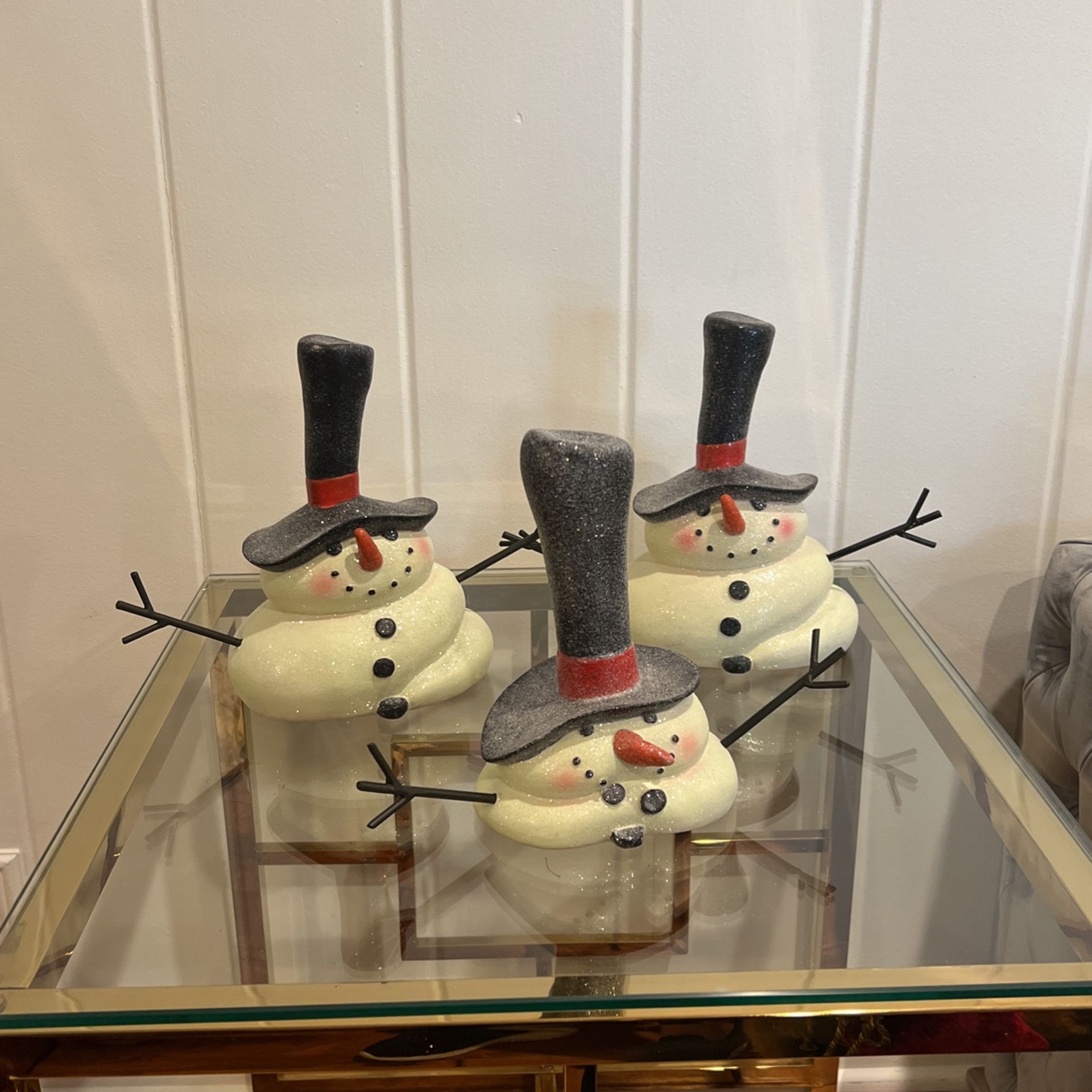 Set Of 3 Snowman’s Figurines 