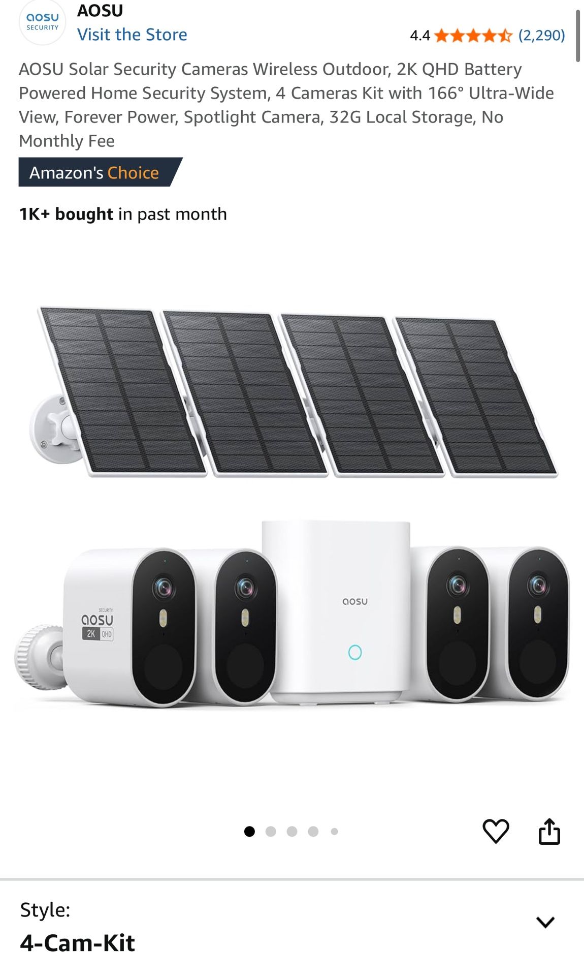 Aosu Wireless Security Camera System With Local Storage AOSU Solar