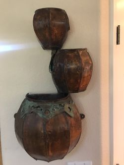 Copper wall fountain