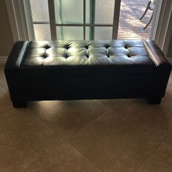Leather Storage Ottoman 