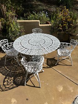 Antique Wrought Iron Patio Dining Set