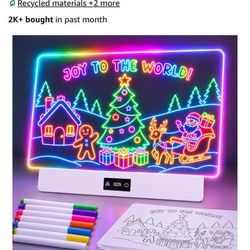6 inch LED Drawing Board for Kids, Birthday Gift for Girls, White