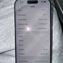 iPhone 16 Pro 512GBs 