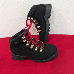 Boys/ Mens FILA Black Suede Hiking Boots Shoes Size 5 
