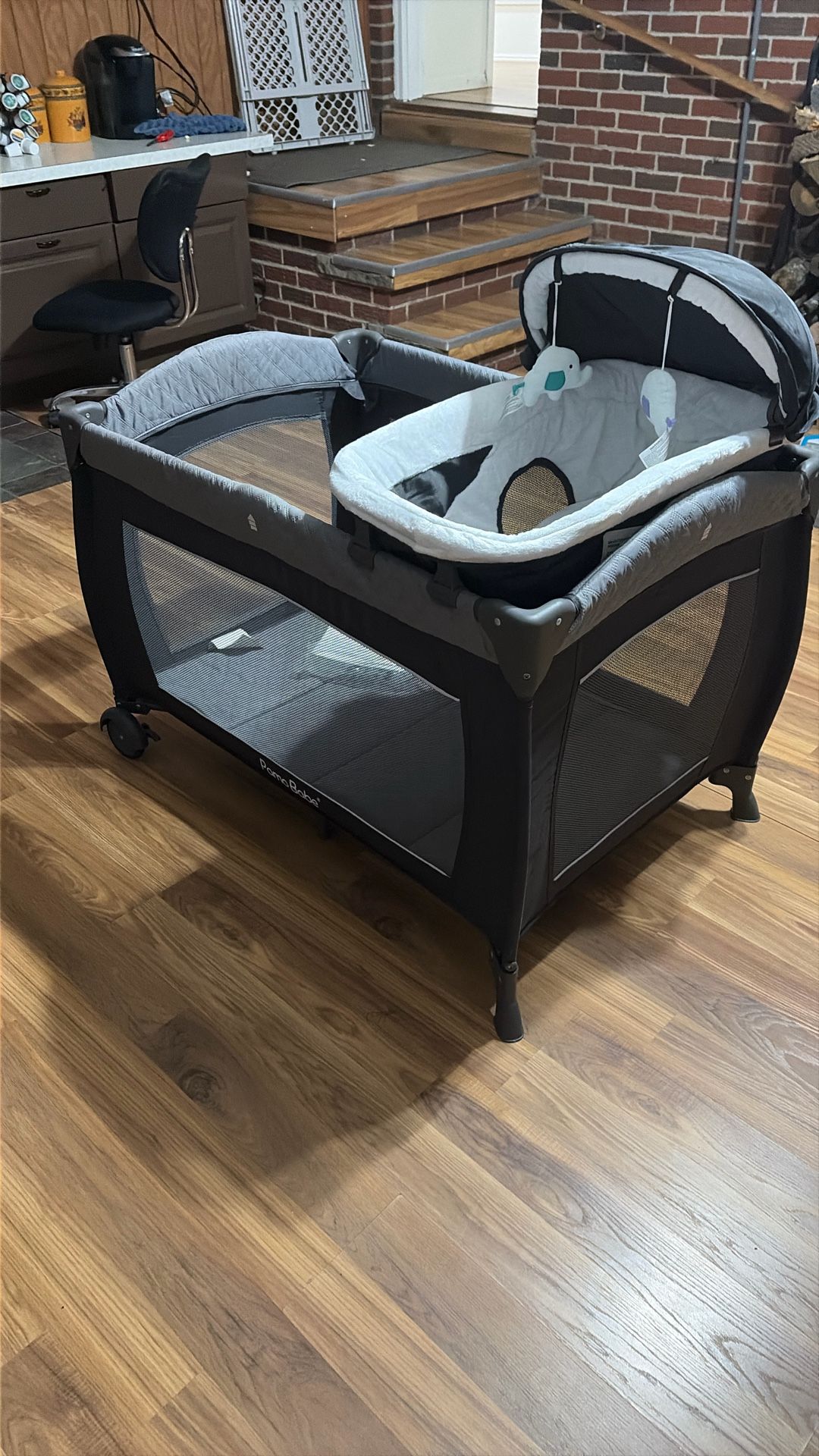 Playard for Babies - Heavy-Duty Steel Frame for Safe Sleep Space, Portable Crib with Changing Table, Locking Wheels, Breathable Mesh