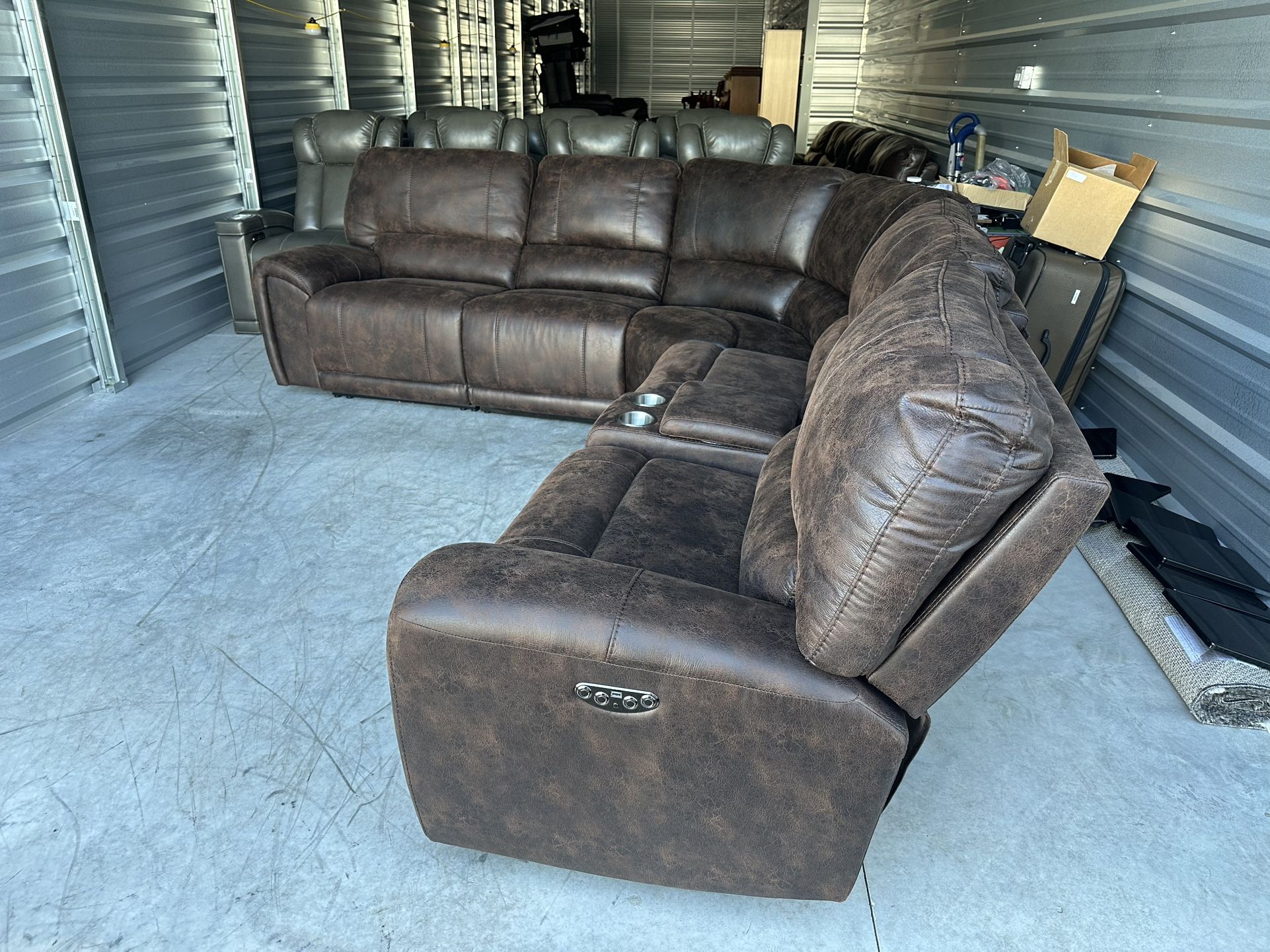 Power Reclining Sectional Couch
