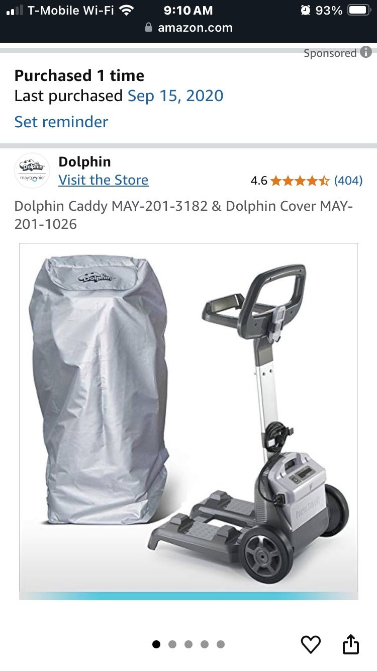 Dolphin Pool Cleaner Caddy With Cover