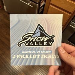 Snow valley Ski Snowboard 4-pack Pass