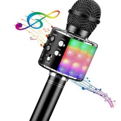 NEW! NEVER USED!! BlueFire 4 in 1 Karaoke Wireless Microphone with LED Lights